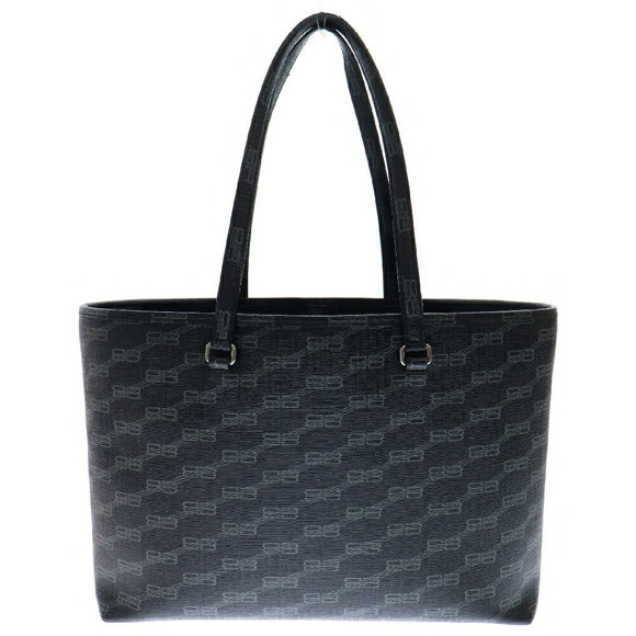 BALENCIAGA BB Monogram Medium Shopper Tote Bag Black - Picture 2 of 6